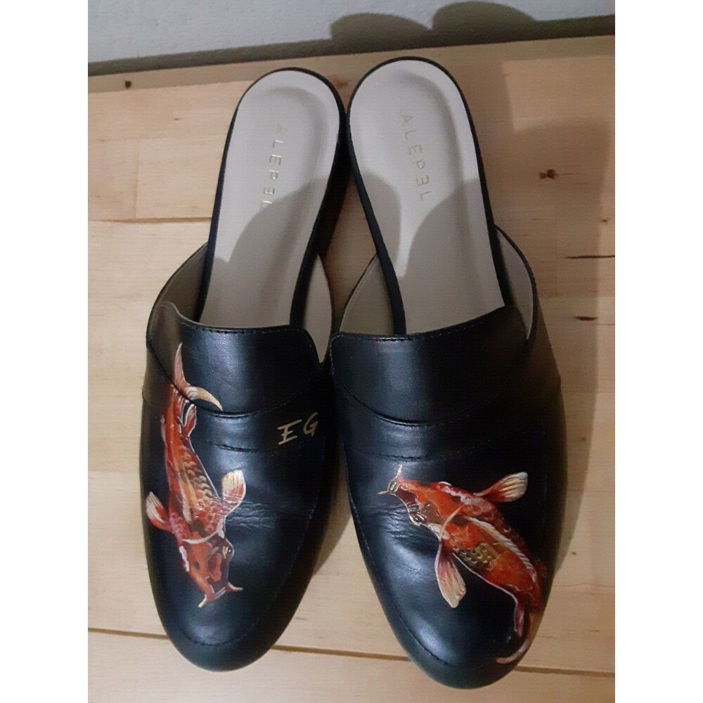 Alepel Hand Painted Koi Fish Mule multicolor size 6